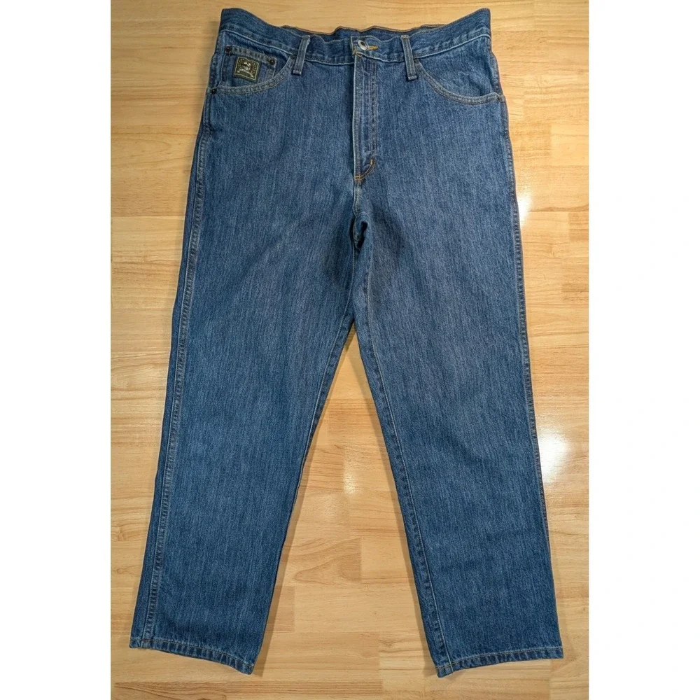 Cinch Mens Blue Denim Relaxed Fit Straight‎ Leg Jeans 34x30 MB90530 002 Medium